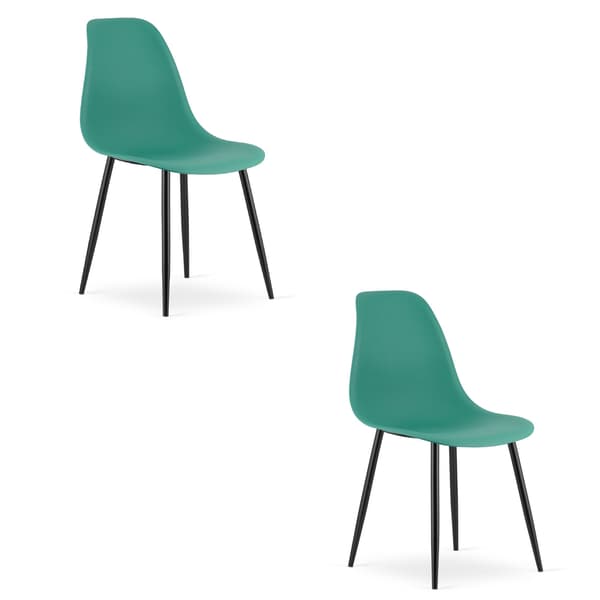 WAT stol grön/svarta ben x 2