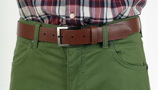DZIKI Jeans Slim Bälte Läder Herr Brun Slät Läder Present 85 cm