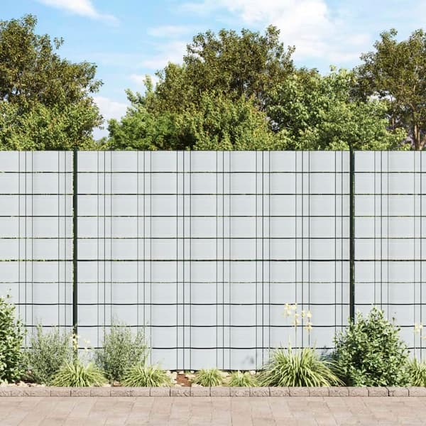 vidaXL hegnsovertræk, 10 stk., 252,5x19 cm, lysegrå, PVC
