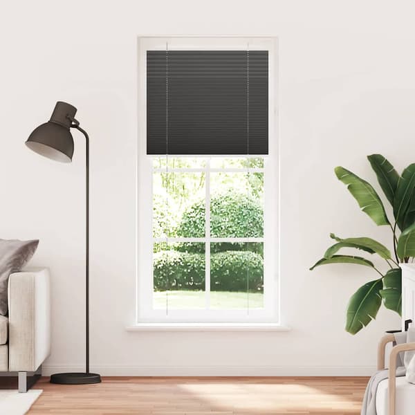 vidaXL Plisserad rullgardin svart 90x200 cm Tygbredd 89,4 cm