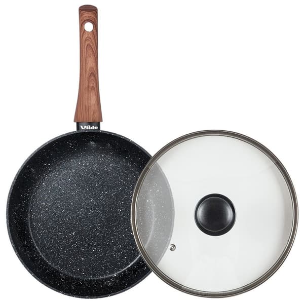 Black&Wood granitpanna med glasklock 24 cm