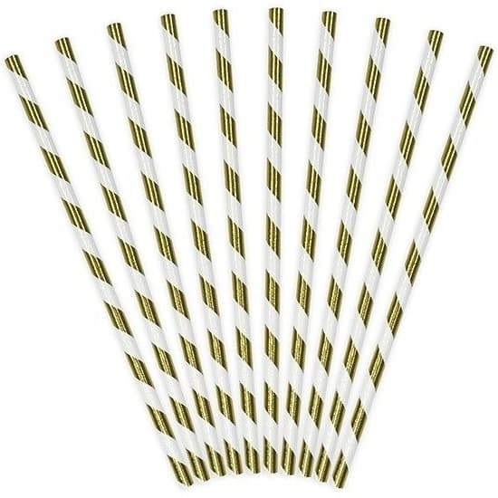 Papirsugerør, guld, 19,5 cm