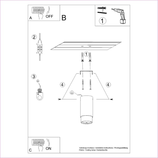 DOWNLIGHT NERO 1 GU10 SORT SOLLUX SL.1408