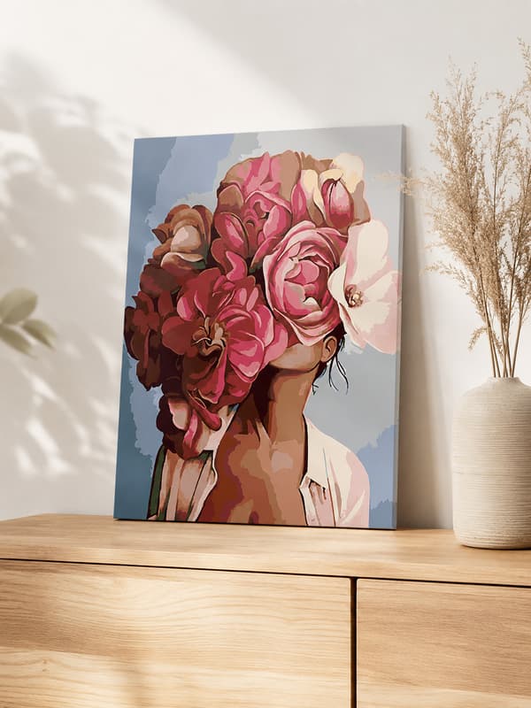 Målning med siffror bild att måla kvinna med blommor 40x50 cm
