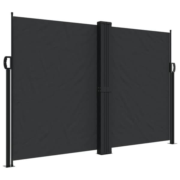 vidaXL udtrækkelig sidemarkise sort 160 x 600 cm