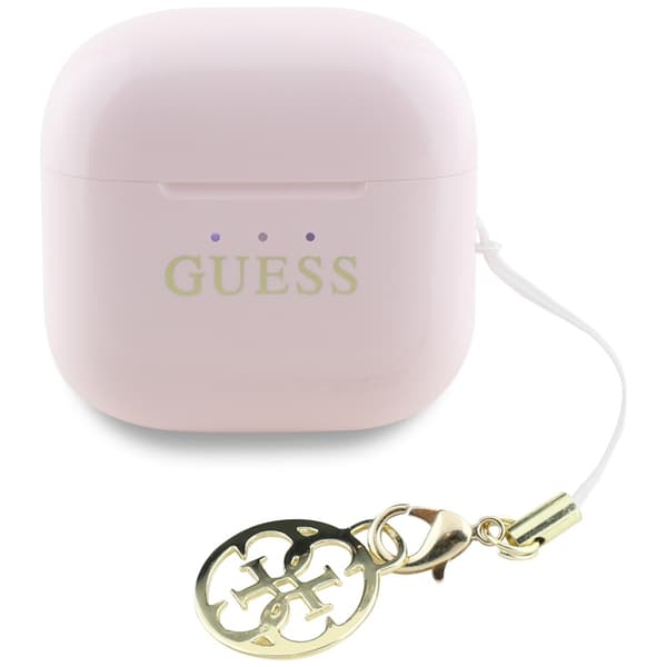 Guess Glossy Effect Printed Classic Logo & Charm Pink TWS Hovedtelefoner