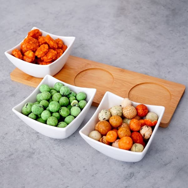 Porcelænskåle til snacks hvide 30 cm 4 stk.