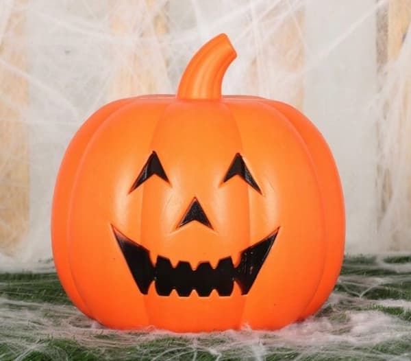 Plast Orange Glød Græskar Med Lyd Halloween Dekoration 32cm