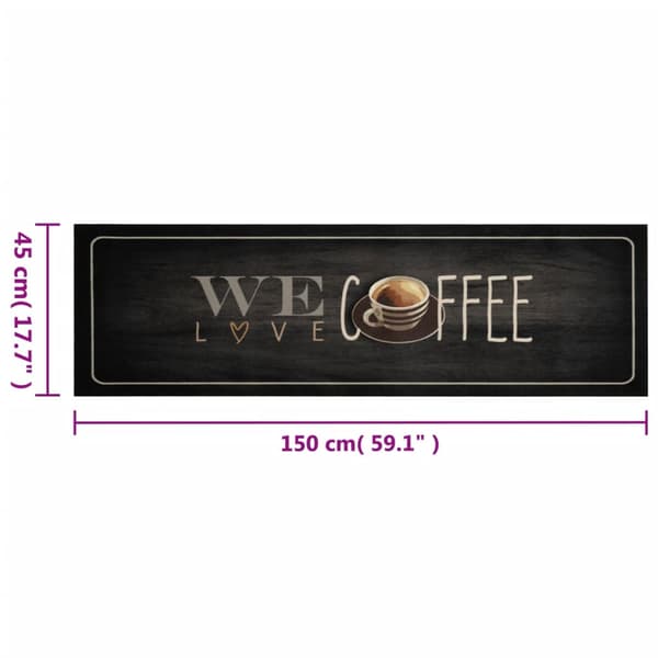 vidaXL Köksmatta kaffe, 45x150 cm, sammet