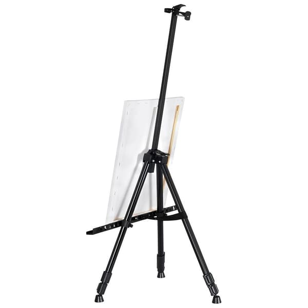 Malerstaffeli med taske metal sort foldbar 162 cm