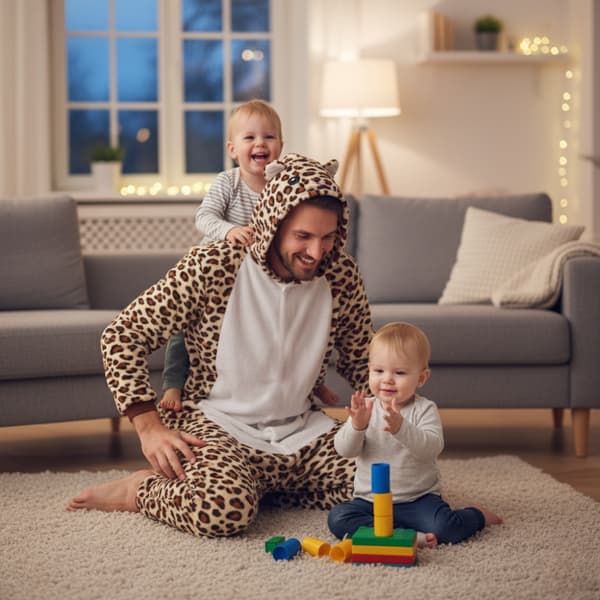 Kostym Onesie kigurumi pyjamas - Leopard