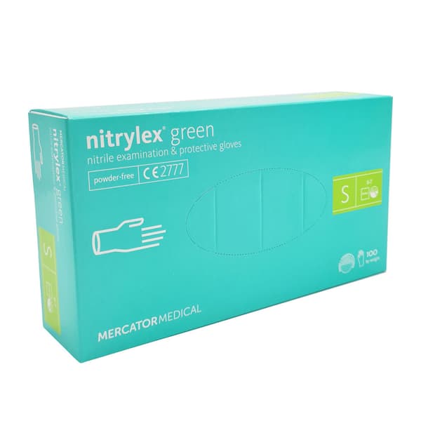 Mercator Nitrylex Green nitrilhandsker S grønne 100 stk.