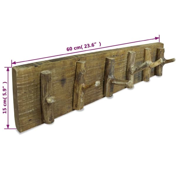 vidaXL Vaateteline kierrätyspuusta 60x15 cm