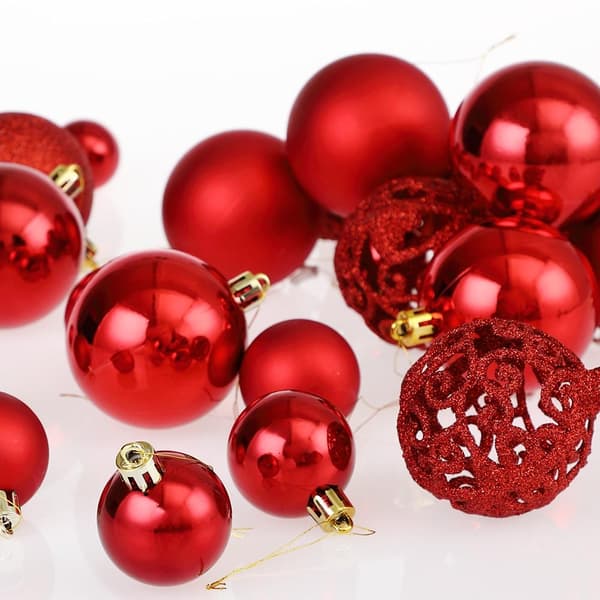 Set med REGALO RÖDA julgranskulor 100 delar