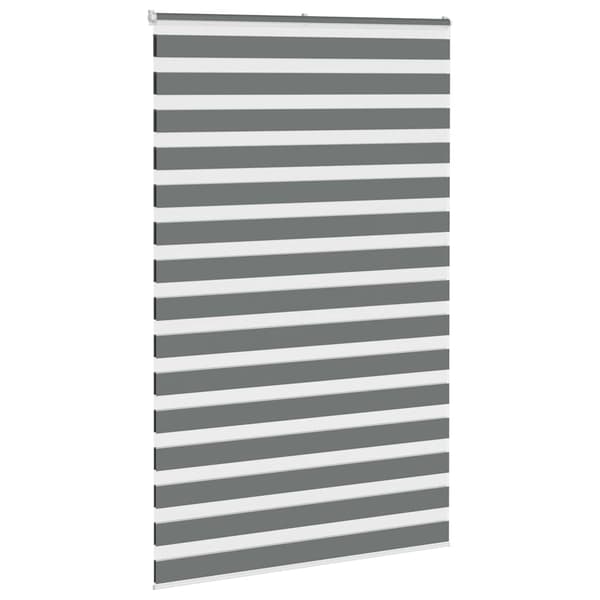 vidaXL Zebrarullgardin, mörkgrå, tygbredd 135,9 cm, polyester