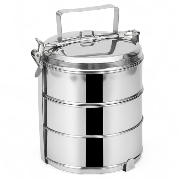 Stål madkasse 3-lags 3x1,3 l
