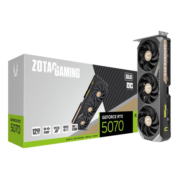 ZOTAC GAMING RTX 5070 SOLID OC 12GB Grafikkort Svart