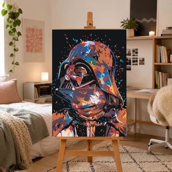 Måla efter siffror med ram Abstrakt Darth Vader 50x70 cm