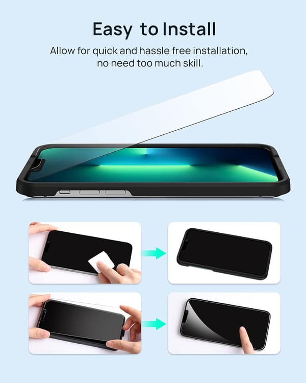 3x 9H hærdet glas til iPhone 13/13 PRO 6.1'