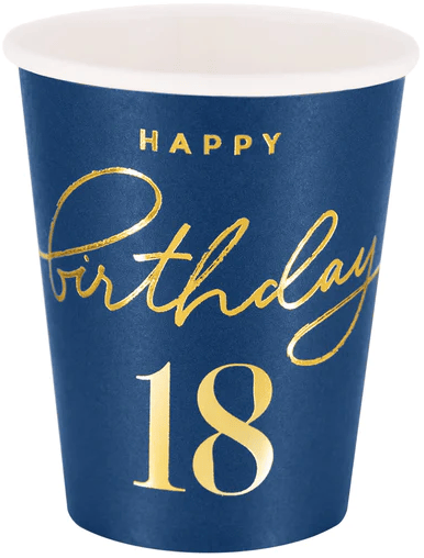Fødselsdagskopper 18 års fødselsdag 220ml 6 stk.