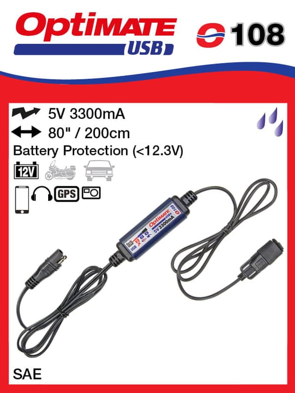 OPTIMAL USB-OPLADER MED SAE-STIK 3300mA (EL)