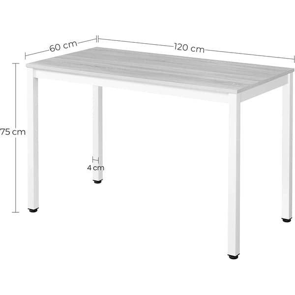 TESSA bord 120 cm x 60 cm - rustikt / sorte ben