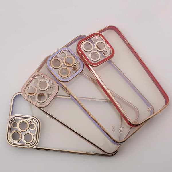 Fashion Case iPhone 12 Pro Max Gelskal med Guldram Rött