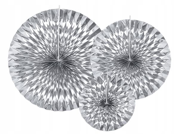 Dekorativa rosetter, silver, 3 st.