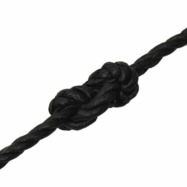 vidaXL arbejdsreb, sort, 10 mm, 50 m, polypropylen