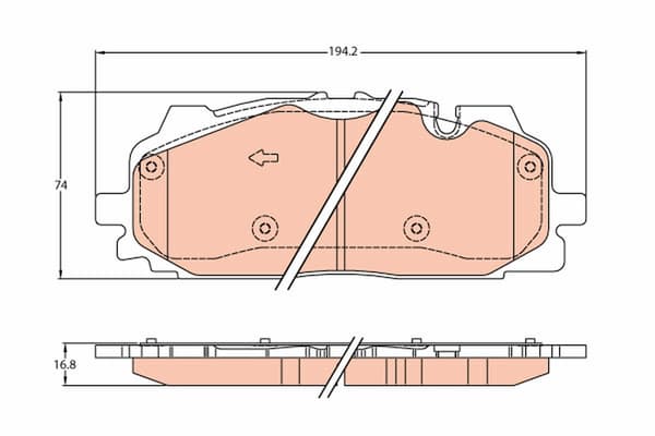 FRAMBROMSBELÄGG GDB2158 TRW