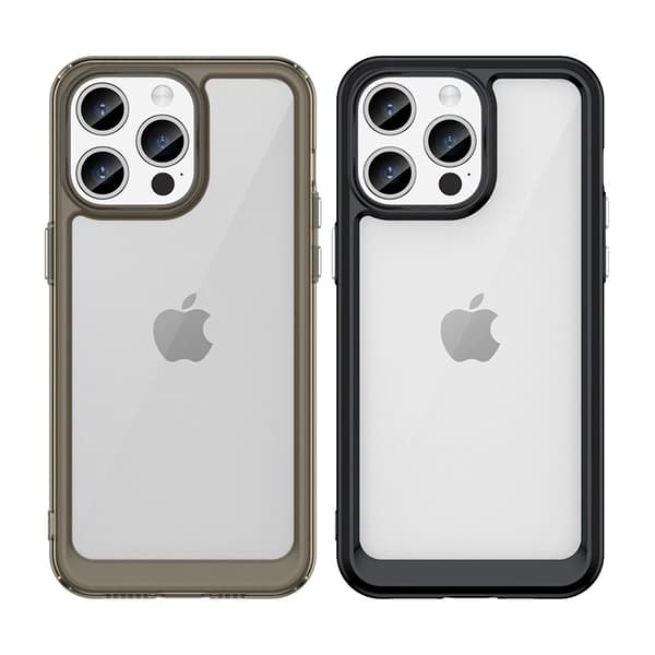 Förstärkt skal med flexibel ram för iPhone 15 Pro Outer Space – Svart