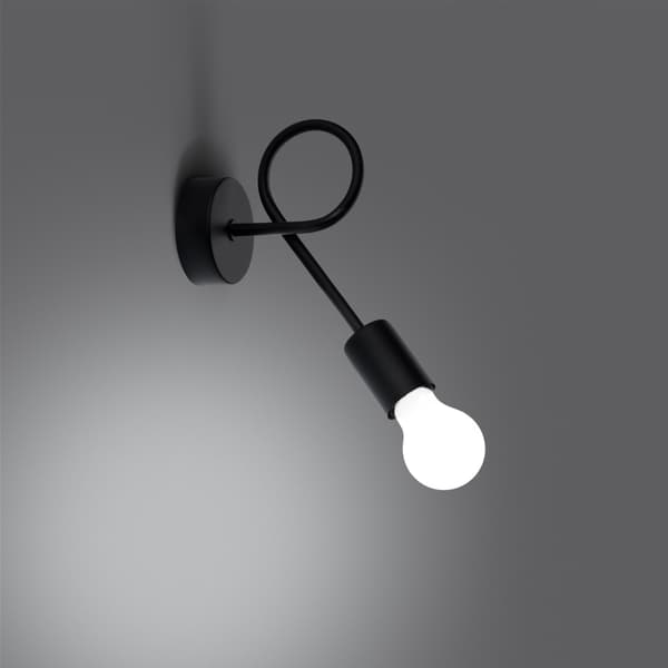 Vägglampa Levar 1 E27 Svart Sollux SL.1454