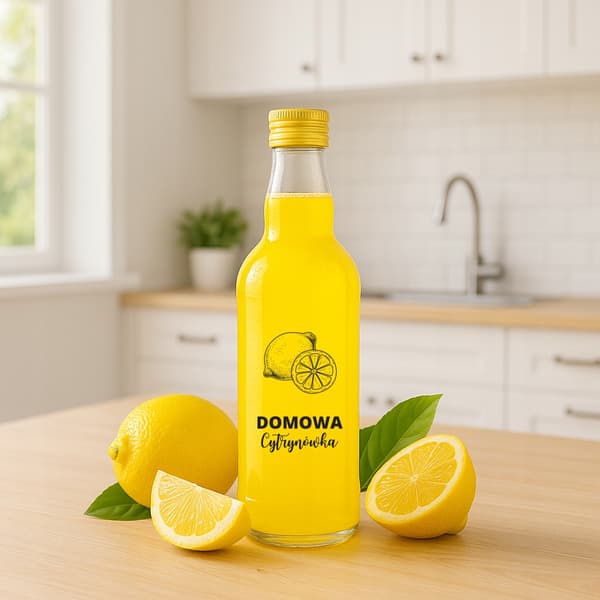 MONOPOL-flaska 500ml med CITRONTRYCK, 0,5l glasflaskor för vodka