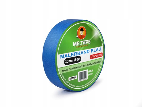 Blå maskeringstejp 30mm / 50m MR.TAPE PAPPER MASKERINGSTEJP UV 30