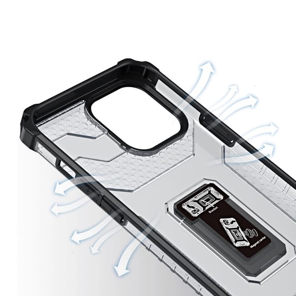 Crystal Ring Case armerat hybridskal + magnetisk hållare iPhone 12 Pro Max blå