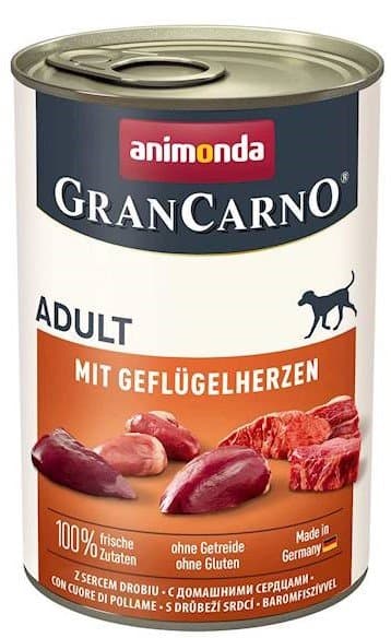 Animonda | Gran Carno | Hundefoder - 400g dåse - Kyllingehjerter 400g