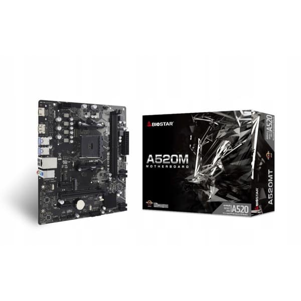 Biostar A520MT AM4 bundkort, Micro ATX