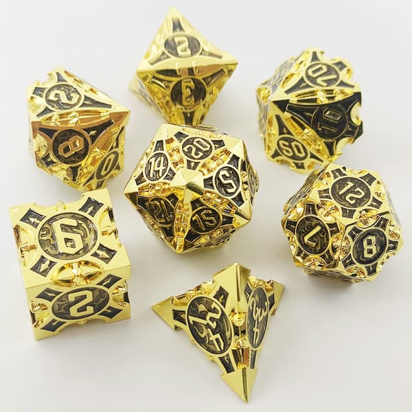 Hidden Treasure RPG terningsæt med 7 metalterninger