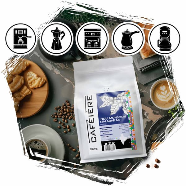 Kaffebønner CAFEIERE Arabica India Monsoon Malabar AA, 1kg