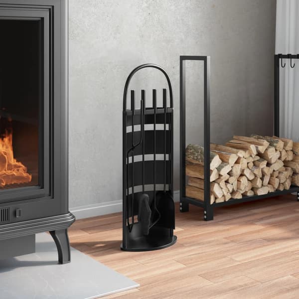 vidaXL 5-delat tillbehörsset för eldstäder 23x15x66 cm stål