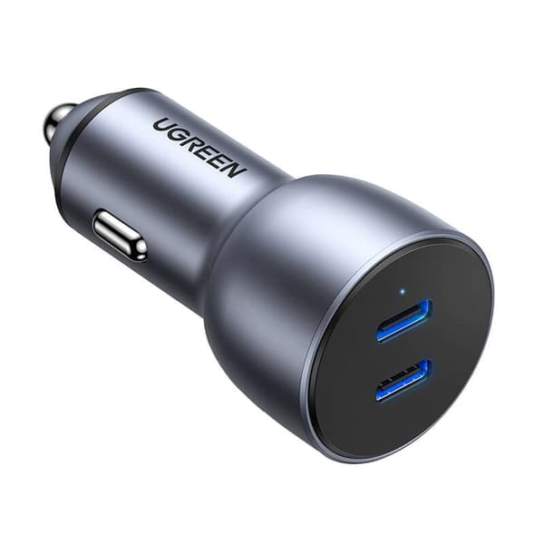Ugreen CD213 Biloplader, 2x USB-C, 36W (Grå)