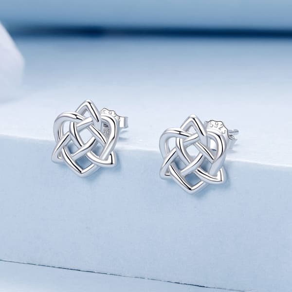 Silver Keltiska Knut Örhängen 925 Silver