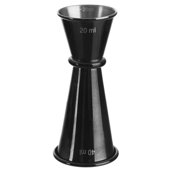Baarimitta teräksinen kaksipuolinen BLACK 20/40 ml