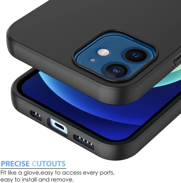 COVER TIL APPLE IPHONE 12/12 PRO SILIKONE SORT ENSFIT