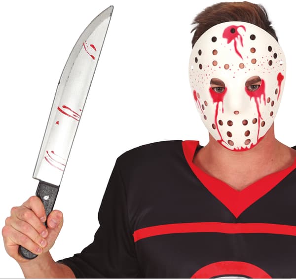 Halloween Killer Blodig Hakkekniv 45cm