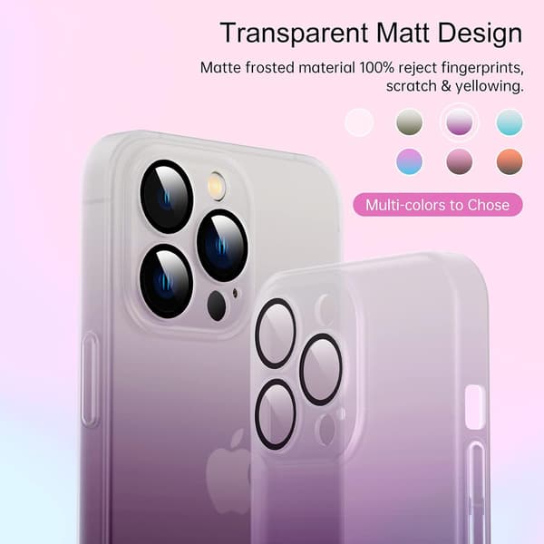 APPLE IPHONE 13 PRO HÅRDT MAT ETUI HVID LILLA OMBRE