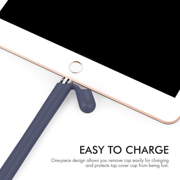 2x ETUI TIL APPLE PENCIL 1-GEN SKRIDSIKKER SILIKONE GRÅ