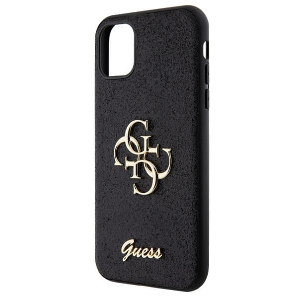Guess GUHCN61HG4SGK iPhone 11 / Xr 6.1 sort/sort hårdt cover Glitter Script Big 4G