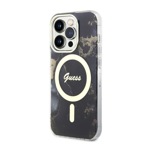 Guess Golden Marble MagSafe - iPhone 14 Pro cover (sort)