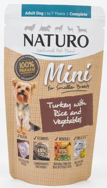 Naturo Mini | Hundfoderpåse 150 g - VUXEN kalkon med ris och grönsaker 150 g